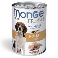 Monge Dog Fresh Chunks in Loaf консервы для собак мясной рулет курица 400г