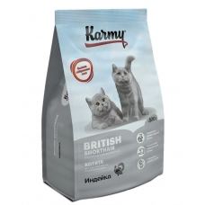Karmy Kitten сухой корм для котят, беременных и кормящих кошек породы британская короткошерстная с индейкой