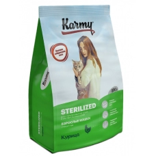 Karmy Sterilized сухой корм для стерилизованных кошек и кастрированных котов с курицей